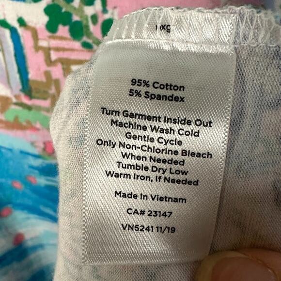 Talbots Top Womens 3X Pink Short Sleeve Tropical Resort Preppy Stretch Comfort - Picture 9 of 13